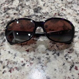 Maui Jim Black with Purple Accent Oversized Sunglasses